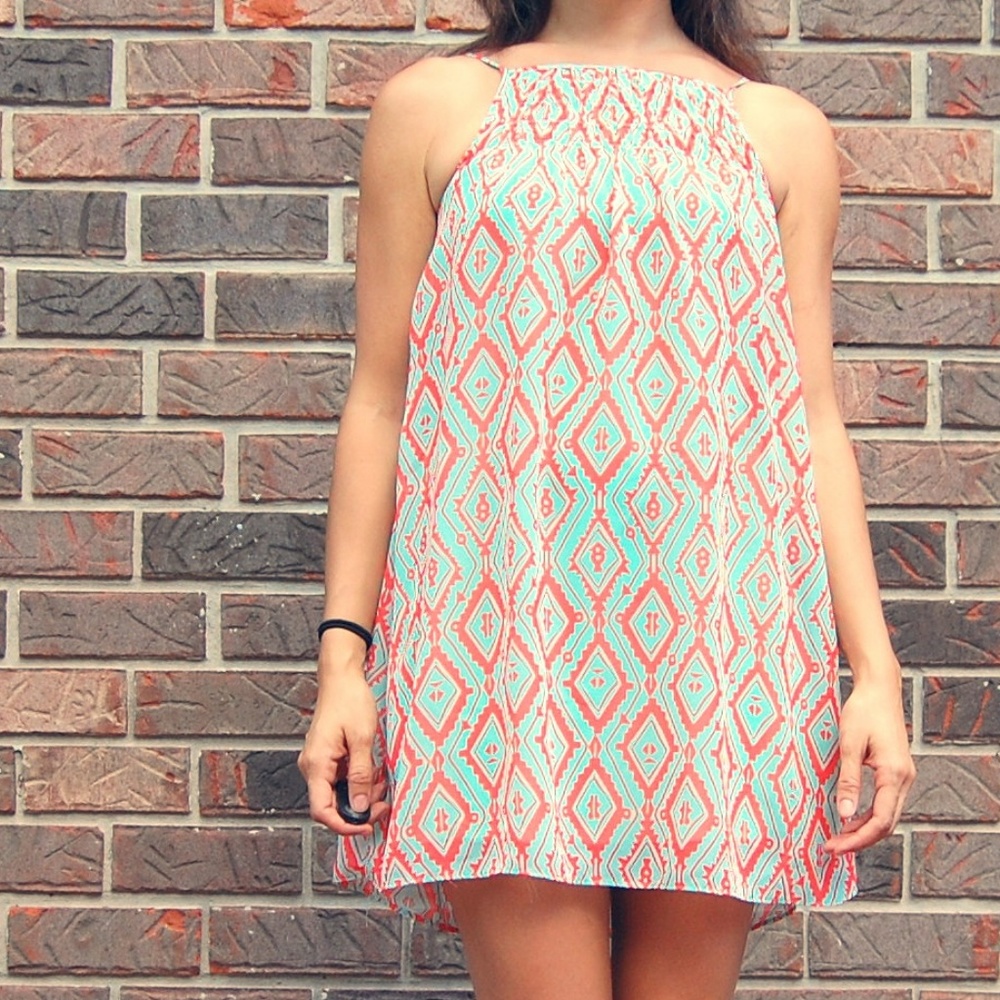 Orange and Turquoise Dress/Top